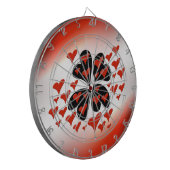 Red on Black Hearts Dartbord (Voorkant Links)