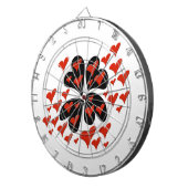 Red on Black Hearts Dartbord (Voorkant Rechts)