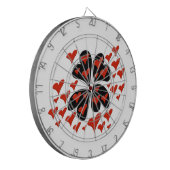 Red on Black Hearts Dartbord (Voorkant Links)