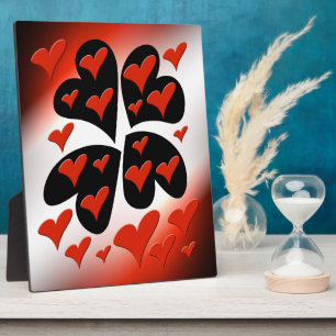 Red on Black Hearts Fotoplaat