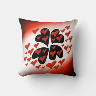 Red on Black Hearts Kussen