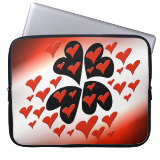 Red on Black Hearts Laptop Sleeve