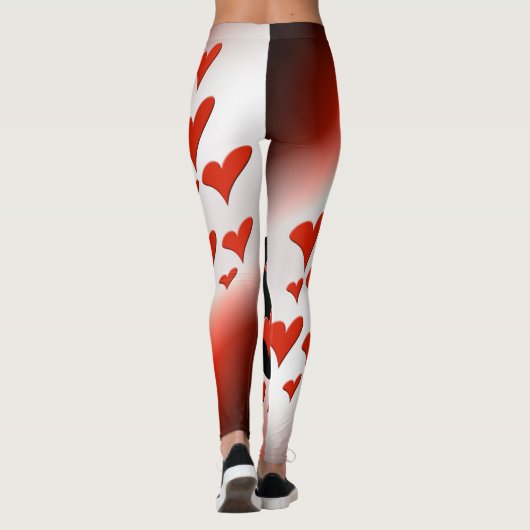 Red on Black Hearts Leggings (Achterkant)