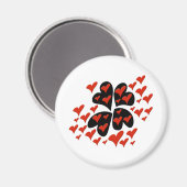Red on Black Hearts Magneet (Voorkant / Achterkant)
