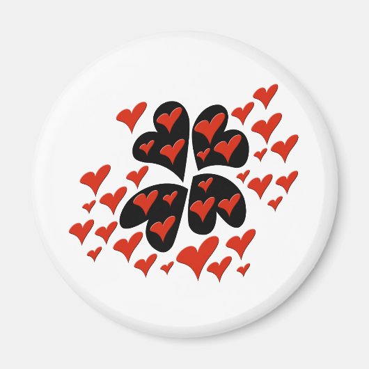 Red on Black Hearts Magneet (Voorkant)