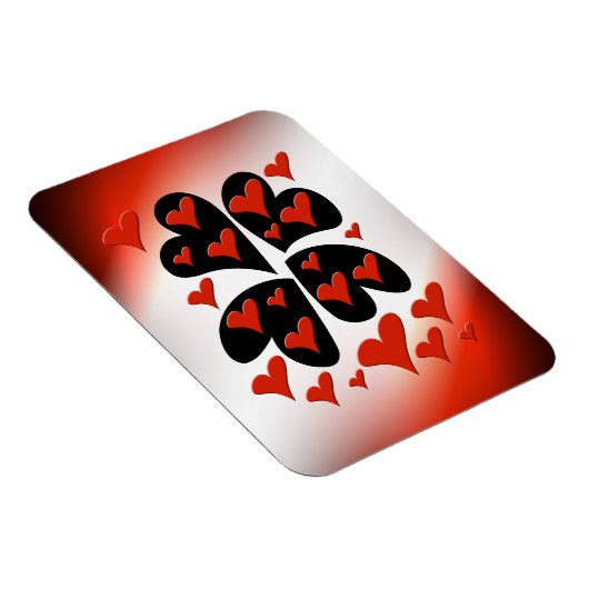 Red on Black Hearts Magneet (Rechterzijde)