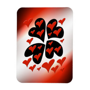 Red on Black Hearts Magneet