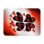 Red on Black Hearts Magnet Magneet (Horizontaal)