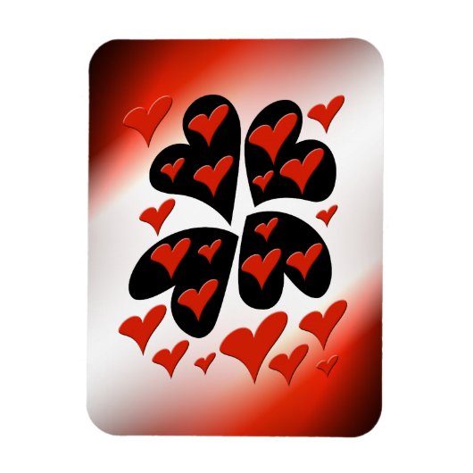 Red on Black Hearts Magnet Magneet (Verticaal)