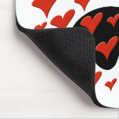 Red on Black Hearts Muismat (Hoek)