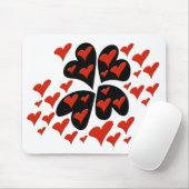 Red on Black Hearts Muismat (Met muis)