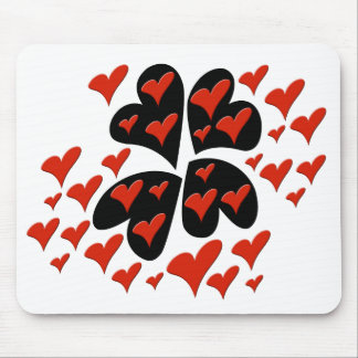 Red on Black Hearts Muismat