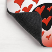 Red on Black Hearts Muismat (Hoek)