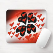 Red on Black Hearts Muismat (Met muis)