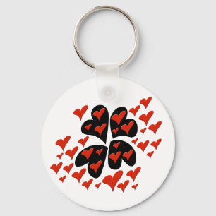 Red on Black Hearts Sleutelhanger