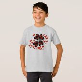 Red on Black Hearts T-shirt (Voorkant volledig)