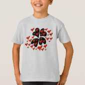 Red on Black Hearts T-shirt (Voorkant)