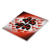 Red on Black Hearts Tegeltje (Zijkant)