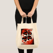 Red on Black Hearts Tote Bag (Voorkant (product))