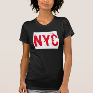 Red on Black New York City Shirt NYC City Shirten