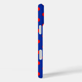 Red On Blue Polka Dots Pattern Design Case-Mate iPhone Case (Achterkant / Rechts)