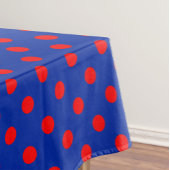 Red On Blue Polka Dots Pattern Design Tafelkleed