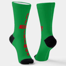 Red on Green Merry-kerstsokken Sokken