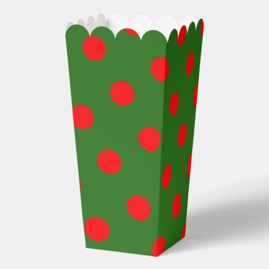 Red On Green Polka Dots Pattern Design  Bedankdoosjes (Achterkant)