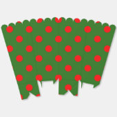Red On Green Polka Dots Pattern Design  Bedankdoosjes (Ongevouwen)