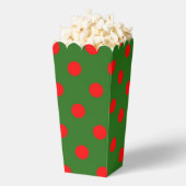Red On Green Polka Dots Pattern Design  Bedankdoosjes (Popped)
