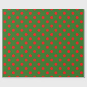 Red On Green Polka Dots Pattern Design  Cadeaupapier (Vlak)