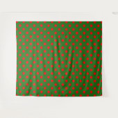 Red On Green Polka Dots Pattern Design Wandkleed (Voorkant (horizontaal))