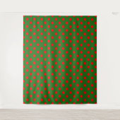 Red On Green Polka Dots Pattern Design Wandkleed (Voorkant)