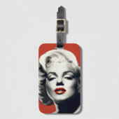 Red on Red Lips Marilyn Bagagelabel (Voorkant (verticaal))