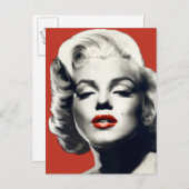 Red on Red Lips Marilyn Briefkaart (Voorkant / Achterkant)