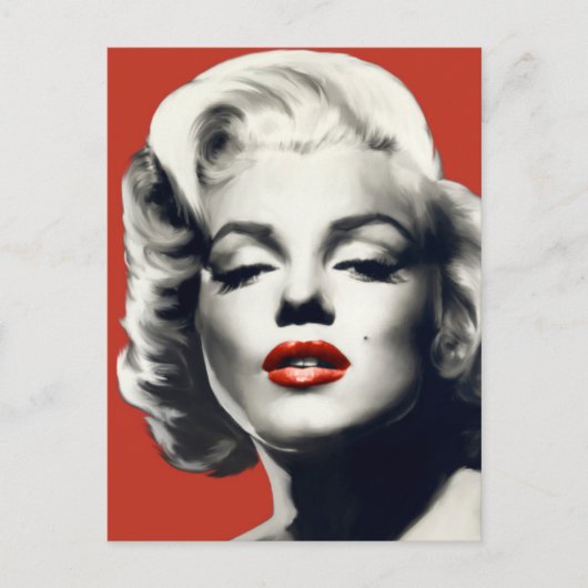 Red on Red Lips Marilyn Briefkaart (Voorkant)