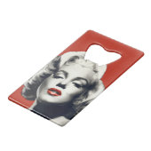 Red on Red Lips Marilyn Creditkaart Flessenopener (Achterkant Gekanteld)
