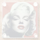 Red on Red Lips Marilyn Glazen Onderzetter (Achterkant)