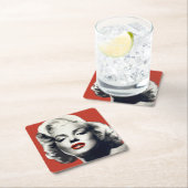 Red on Red Lips Marilyn Kartonnen Onderzetters (Insitu)