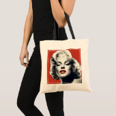 Red on Red Lips Marilyn Tote Bag (Voorkant (product))