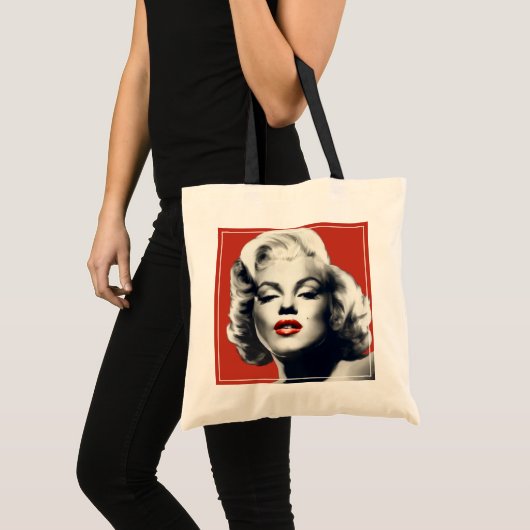 Red on Red Lips Marilyn Tote Bag (Voorkant (product))