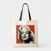 Red on Red Lips Marilyn Tote Bag (Voorkant)