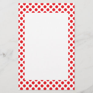 Red on White Polka Dot Briefpapier