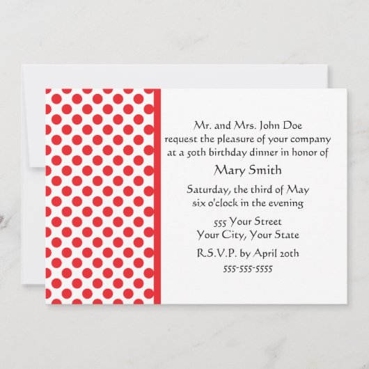 Red on White Polka Dot Kaart (Voorkant)