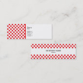 Red on White Polka Dot Mini Visitekaartje (Voorkant / Achterkant)