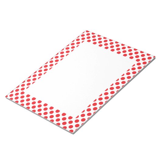 Red on White Polka Dot Notitieblok (Schuin)