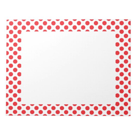Red on White Polka Dot Notitieblok (Voorkant)