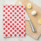 Red on White Polka Dot Theedoek (Quarter Fold)