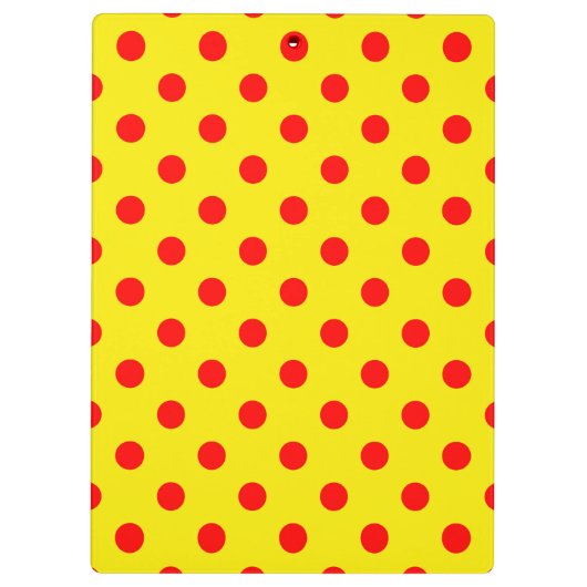 Red On Yellow Polka Dots Pattern Design  Klembord (Achterkant)