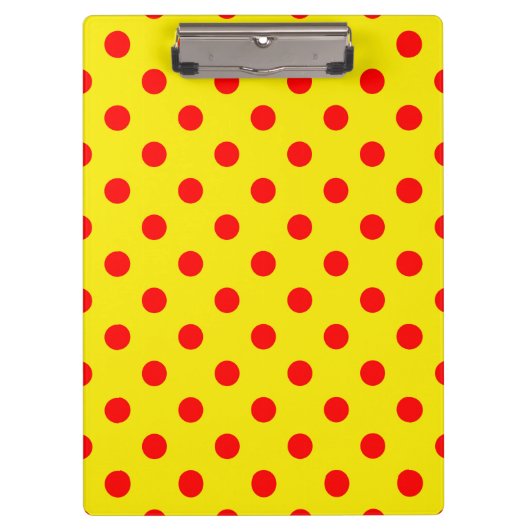 Red On Yellow Polka Dots Pattern Design  Klembord (Voorkant)